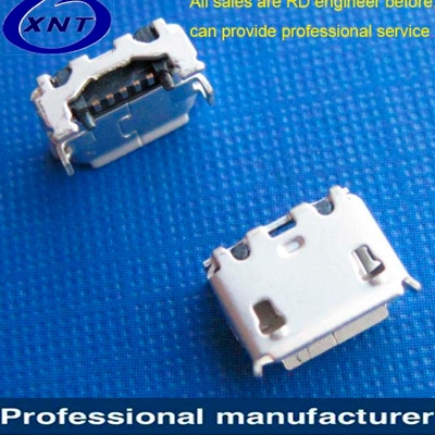 microUSB B type 5pin (Soldering feet: SMT, Housing: DIP) Horns with pillars 3.90mm